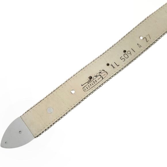 B.B. SIMON Crayola leather Swarovski Crystal silver bling statement belt Size XL - Picture 6 of 10